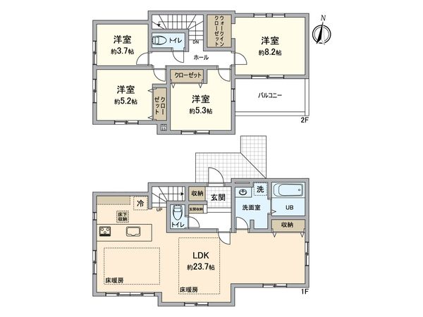 所沢市小手指元町3丁目 新築戸建 間取図(平面図) 所沢市小手指元町3丁目 新築戸建 間取図(平面図)