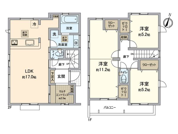 所沢市小手指元町2丁目 新築戸建6号棟 間取図(平面図) 所沢市小手指元町2丁目 新築戸建6号棟 間取図(平面図)