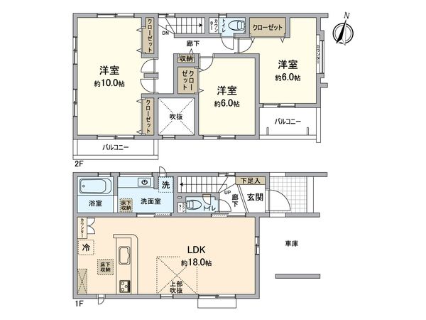 所沢市小手指元町2丁目 新築戸建7号棟 間取図(平面図) 間取図(平面図)