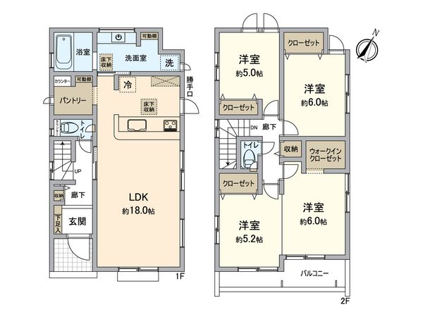 所沢市下安松 新築7号棟 間取図(平面図) 所沢市下安松 新築7号棟 間取図(平面図)