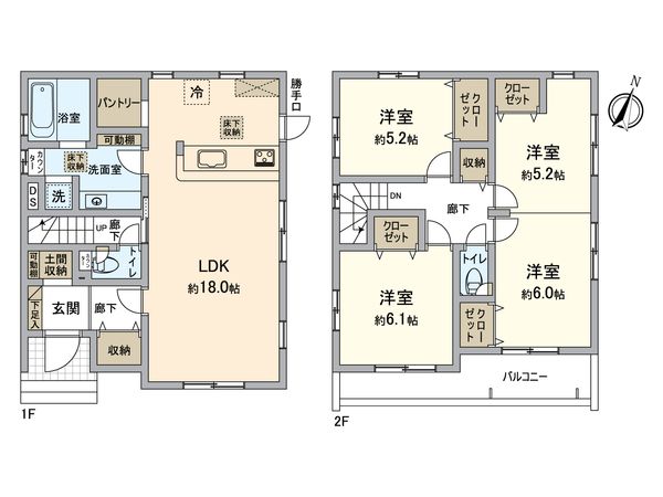 所沢市下安松 新築9号棟 間取図(平面図) 所沢市下安松 新築9号棟 間取図(平面図)