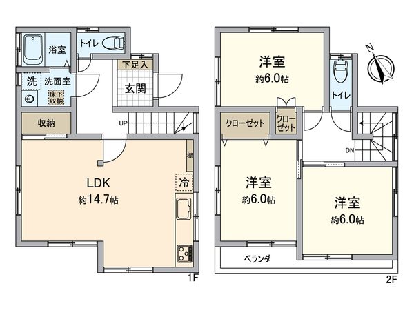 所沢市下安松 戸建 間取図(平面図) 間取図(平面図)
