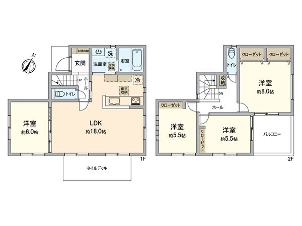 所沢市狭山ヶ丘2丁目 新築戸建 間取図(平面図) 所沢市狭山ヶ丘2丁目 新築戸建 間取図(平面図)