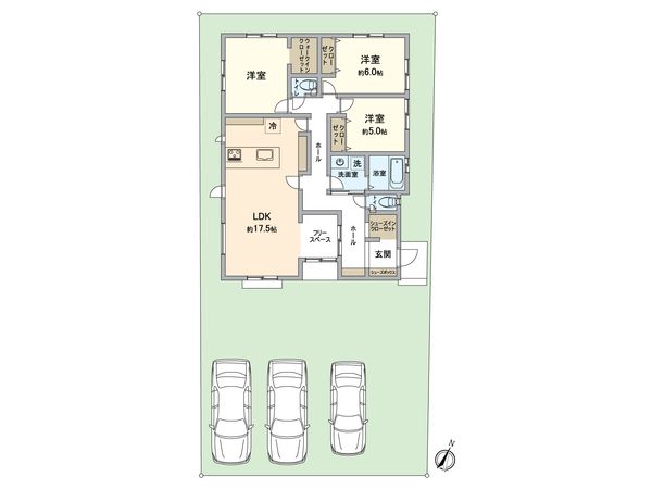 所沢市下富 新築戸建 間取図(平面図) 所沢市下富 新築戸建 間取図(平面図)