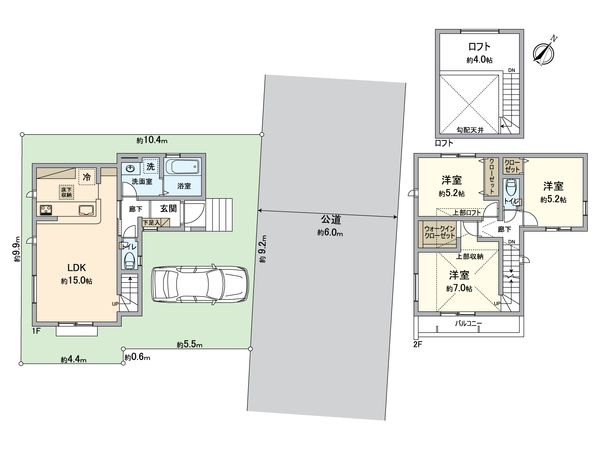 狭山市水野 新築1号棟 間取図(平面図) 間取図(平面図)