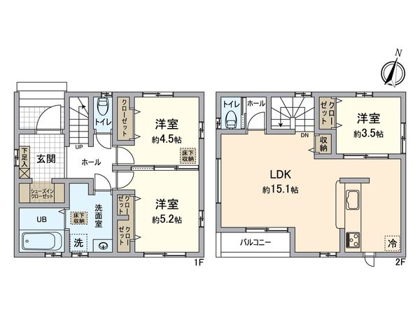 東村山市秋津町5丁目 新築戸建 間取図(平面図) 間取図(平面図)