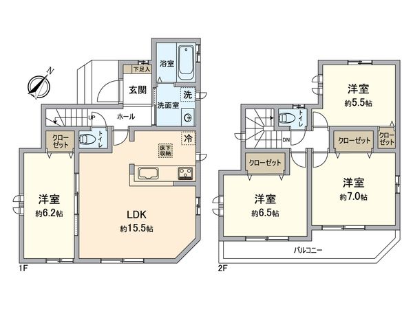 狭山市水野 新築A号棟 間取図(平面図) 狭山市水野 新築A号棟 間取図(平面図)