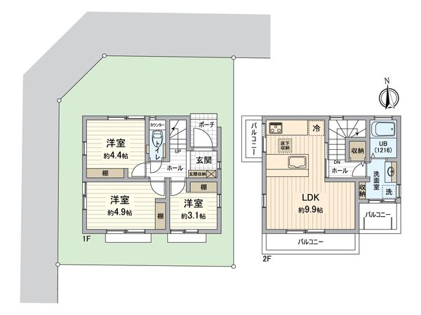 所沢市中新井2丁目 新築戸建 間取図(平面図) 間取図(平面図)