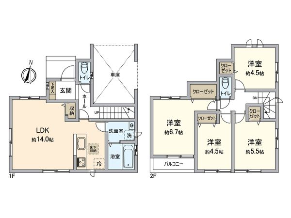 所沢市山口 新築戸建A号棟 間取図(平面図)