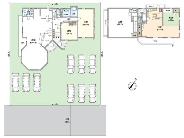 狭山市狭山台4丁目 店舗付住宅 間取図(平面図)