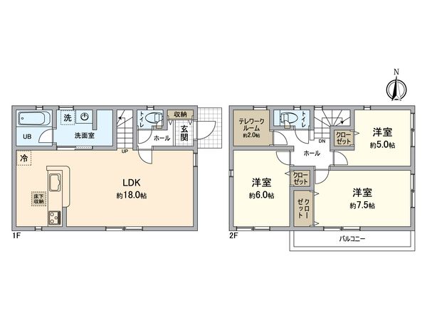 所沢市荒幡 新築戸建 間取図(平面図) 所沢市荒幡 新築戸建 間取図(平面図)