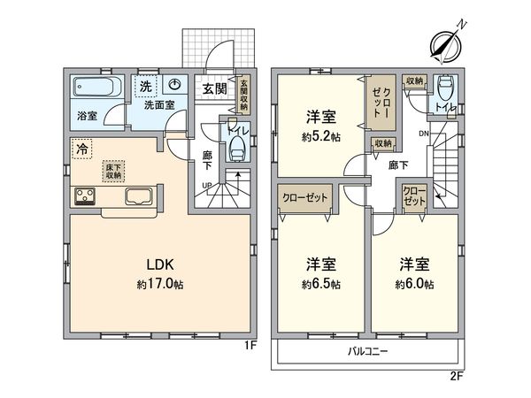 所沢市林3丁目 新築戸建 間取図(平面図) 間取図(平面図)