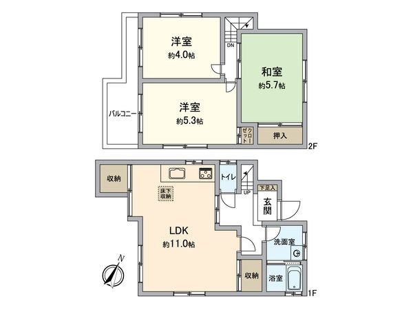 所沢市和ケ原2丁目 戸建 間取図(平面図) 所沢市和ケ原2丁目 戸建 間取図(平面図)