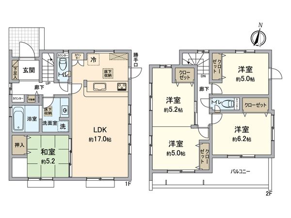 所沢市下富 新築戸建 間取図(平面図) 所沢市下富 新築戸建 間取図(平面図)