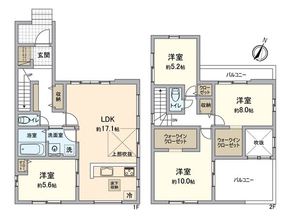 所沢市青葉台 新築1号棟 間取図(平面図)