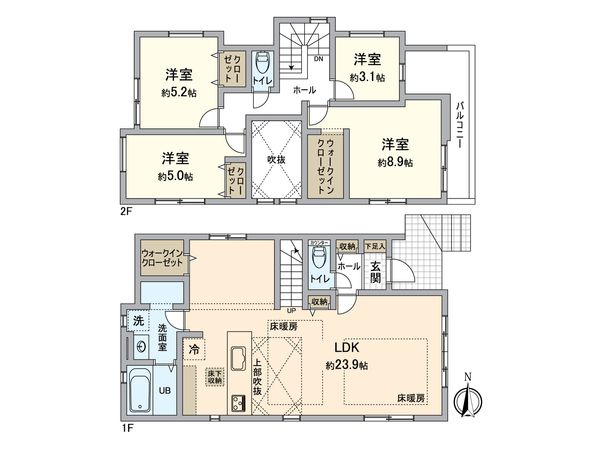 所沢市東新井町 新築戸建 間取図(平面図) 所沢市東新井町 新築戸建 間取図(平面図)