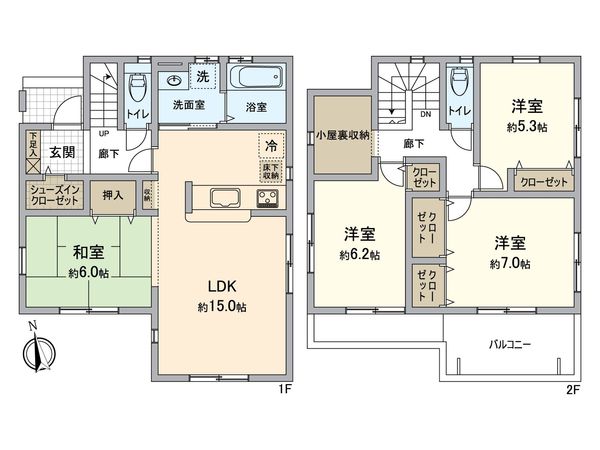 所沢市久米 戸建 間取図(平面図)