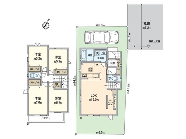 狭山市富士見1丁目 新築戸建 間取図(平面図)