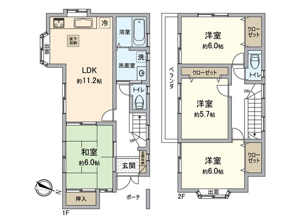 所沢市西所沢2丁目 戸建 間取図(平面図)
