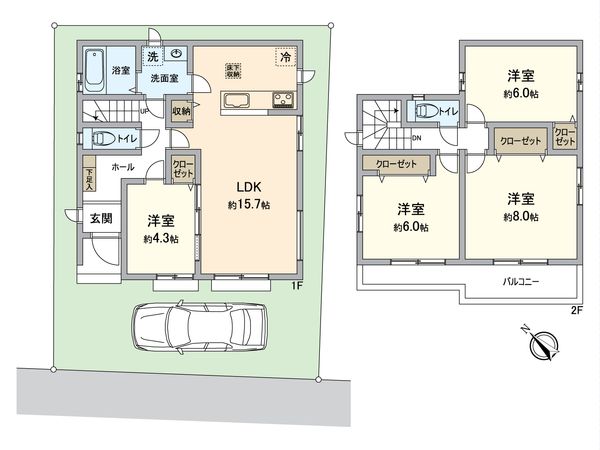 所沢市狭山ケ丘2丁目 新築戸建 間取図(平面図)