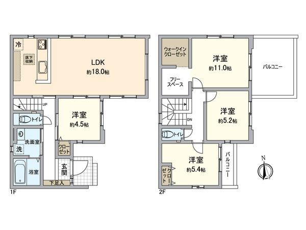 所沢市東狭山ケ丘3丁目 新築5号棟 間取図(平面図)