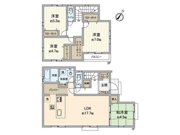 東村山市秋津町2丁目 新築戸建 間取図(平面図) 東村山市秋津町2丁目 新築戸建 間取図(平面図)