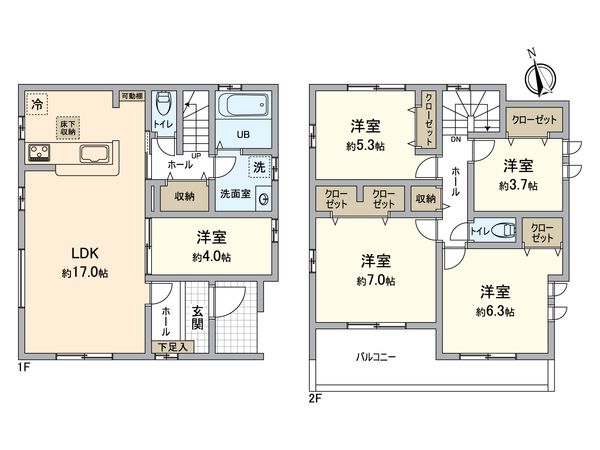所沢市上新井1丁目 新築4号棟 間取図(平面図)