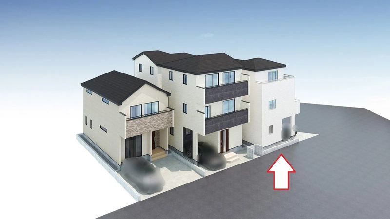 所沢市南住吉 新築D号棟 外観パース図 所沢市南住吉 新築D号棟 外観パース図