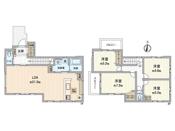 所沢市小手指南1丁目 新築戸建 間取図(平面図) 間取図(平面図)