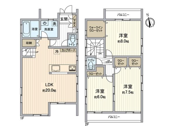 所沢市東狭山ケ丘2丁目 戸建 間取図(平面図) 間取図(平面図)