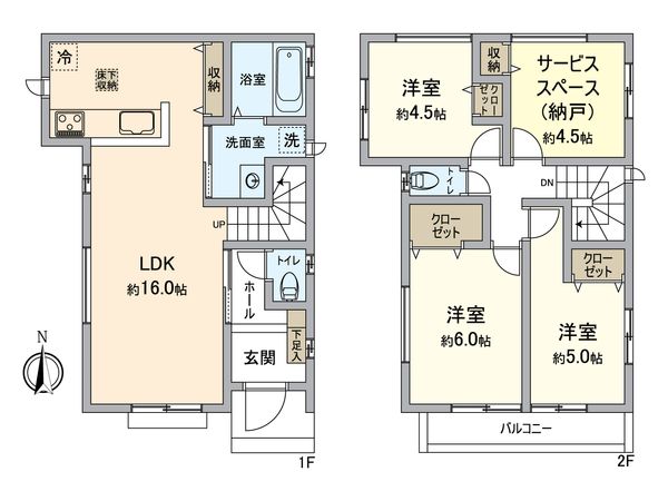 所沢市上新井1丁目 新築戸建 A号棟 間取図(平面図)