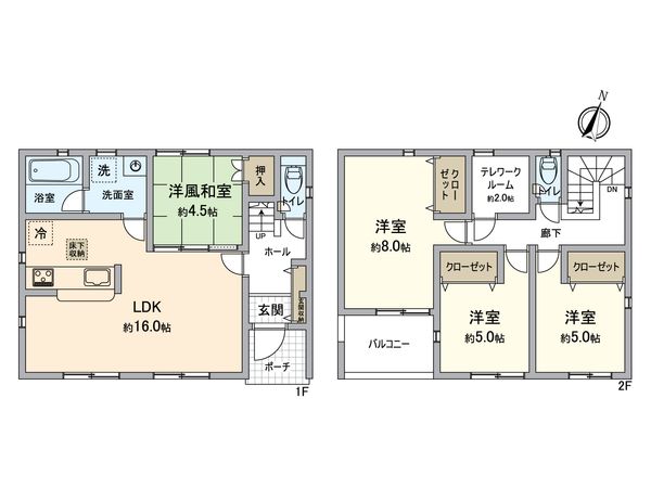 所沢市山口 新築戸建4号棟 間取図(平面図)