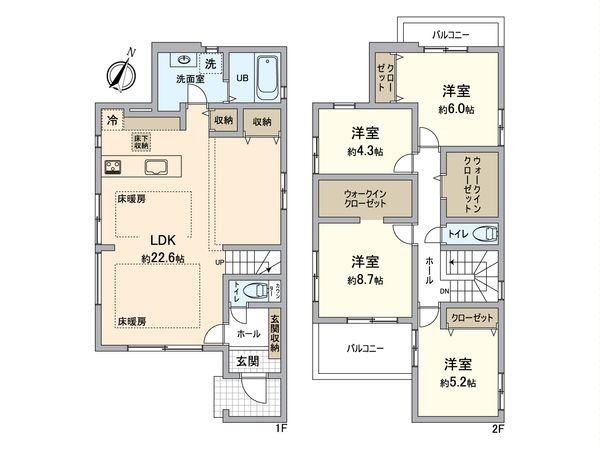 所沢市上安松 新築戸建 間取図(平面図)