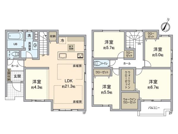 所沢市北秋津 新築戸建 間取図(平面図)