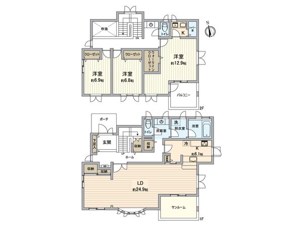 所沢市中富南4丁目 戸建 間取図(平面図)