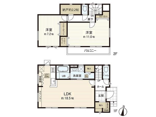 所沢市上新井1丁目 戸建 間取図(平面図)