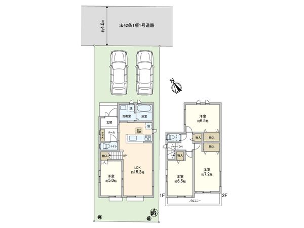 所沢市若狭4丁目 新築2号棟 間取図(平面図)