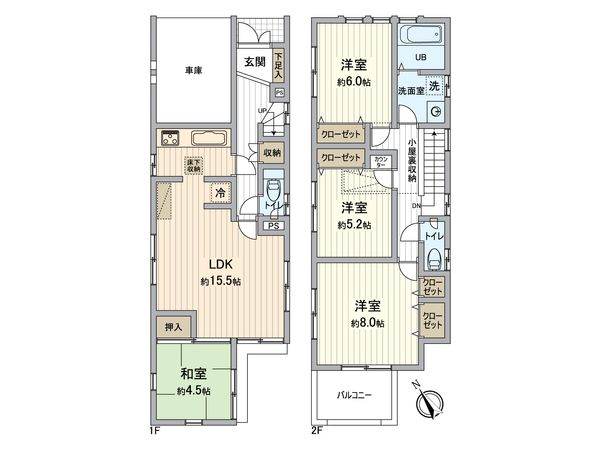所沢市小手指町3丁目 戸建 間取図(平面図) 所沢市小手指町3丁目 戸建 間取図(平面図)
