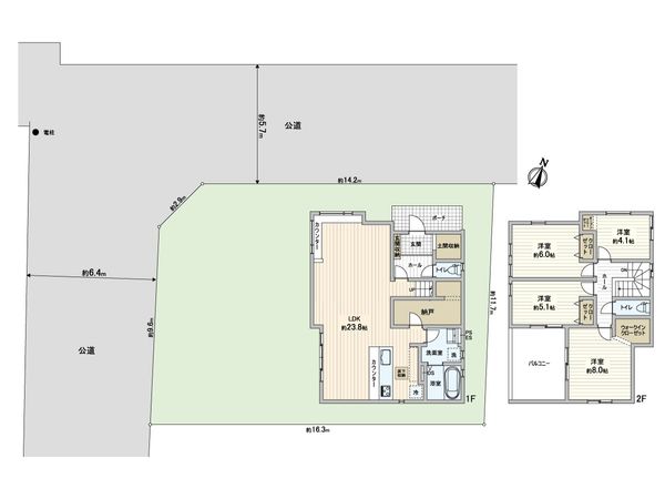 所沢市下富 新築戸建 間取図(平面図)