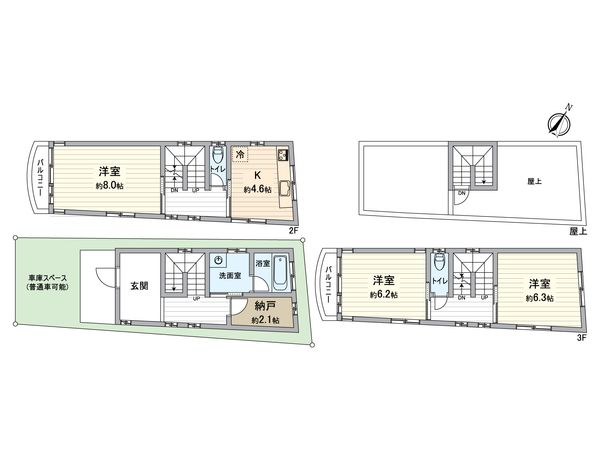 所沢市宮本町2丁目 中古戸建 間取図(平面図)