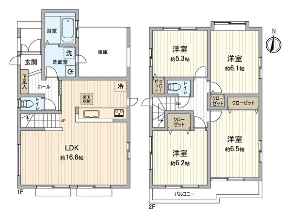 所沢市山口 戸建 間取図(平面図) 所沢市山口 戸建 間取図(平面図)