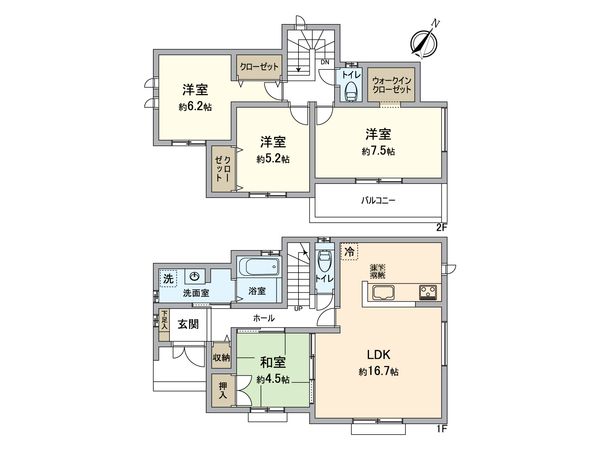狭山市富士見2丁目 新築1号棟 間取図(平面図)