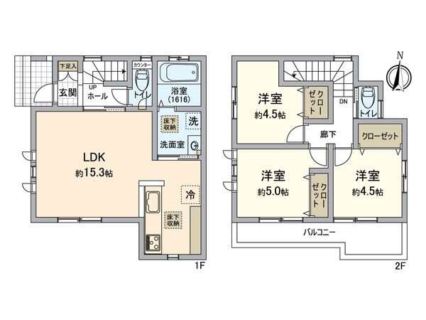 所沢市山口 新築戸建 間取図(平面図) 所沢市山口 新築戸建 間取図(平面図)