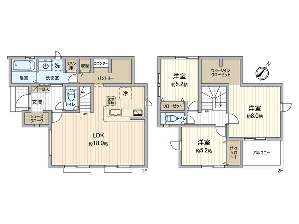 所沢市中富 新築戸建11号棟 間取図(平面図) 所沢市中富 新築戸建11号棟 間取図(平面図)