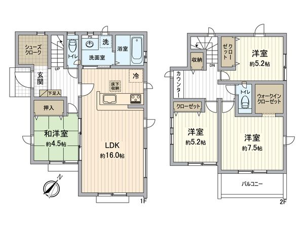 所沢市中富 新築戸建12号棟 間取図(平面図) 所沢市中富 新築戸建12号棟 間取図(平面図)