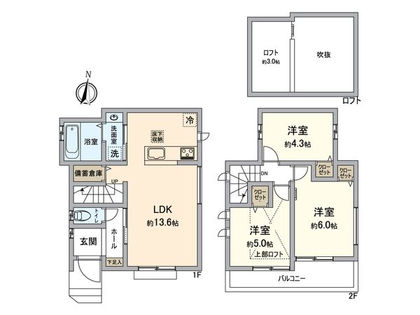 所沢市上安松 新築戸建1号棟 間取図(平面図) 所沢市上安松 新築戸建1号棟 間取図(平面図)