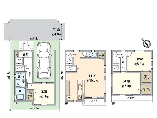 所沢市若狭3丁目 新築戸建 間取図(平面図) 所沢市若狭3丁目 新築戸建 間取図(平面図)