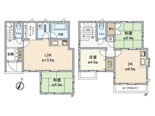 所沢市北秋津 戸建 間取図(平面図) 所沢市北秋津 戸建 間取図(平面図)