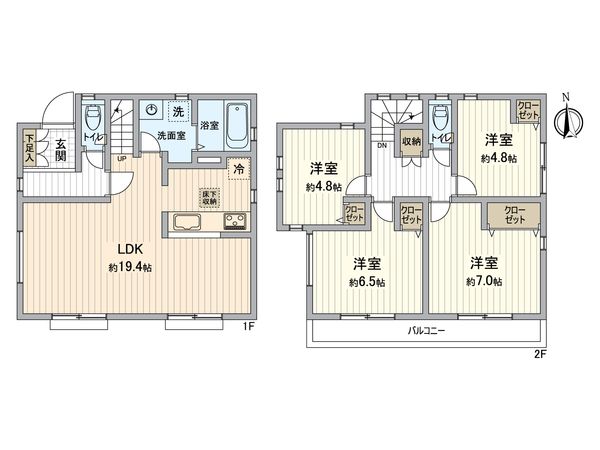 所沢市上新井5丁目 新築戸建 間取図(平面図)