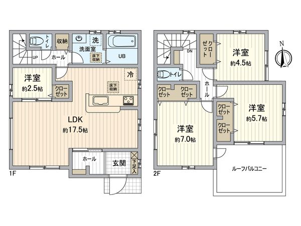 所沢市大字荒幡 新築4号棟 間取図(平面図) 所沢市大字荒幡 新築4号棟 間取図(平面図)